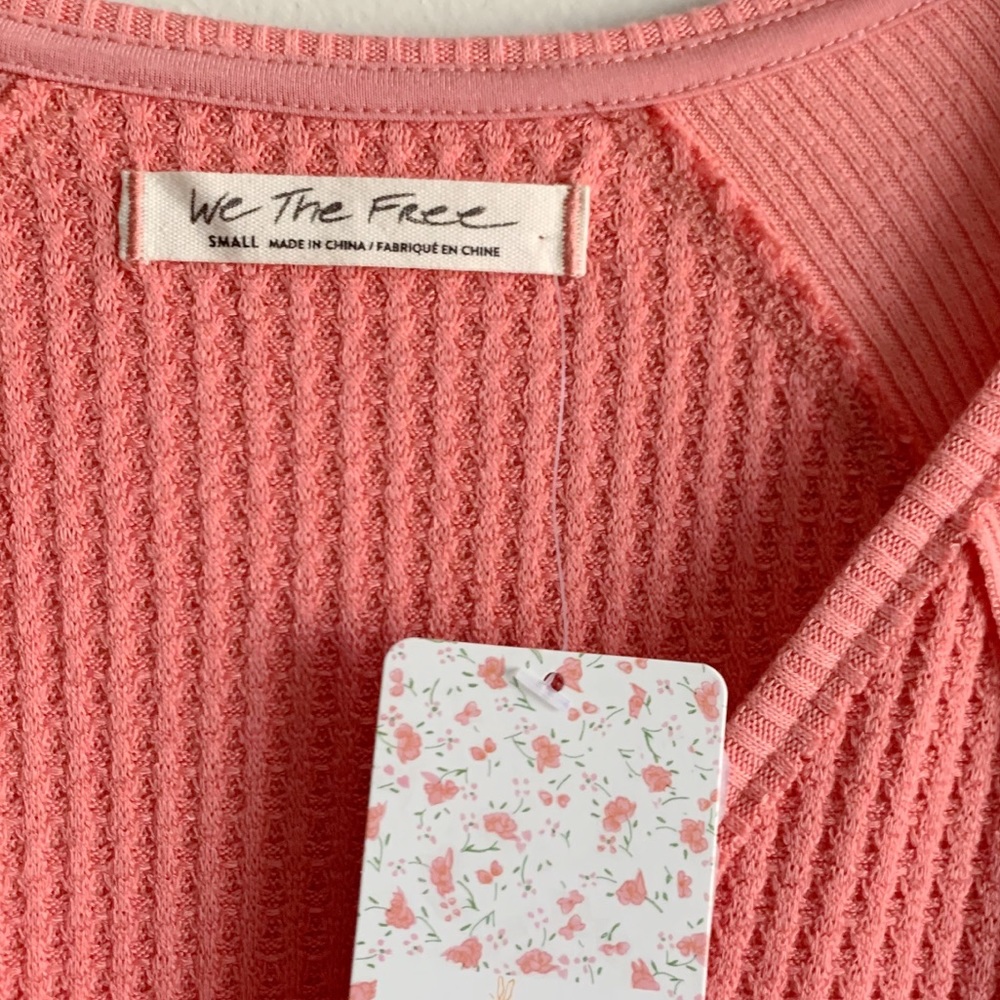Free People Pink Oversized Top Long Sleeve Small - Picture 3 of 8